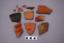 Sherds with red slip