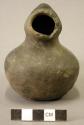 Ceramic complete effigy vessel, small, hooded