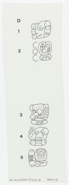 Drawing of Yaxchilan, Lintel 45, details