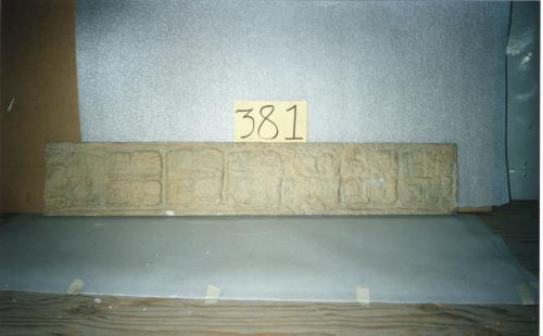 Cast of part of Lintel 25, front edge, inscriptions, Yaxchilan