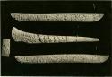 Jaguar bones carved with hieroglyphic writings