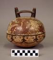 Double spout bottle with polychrome painting