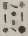 Artifacts from Labna (whistles, beads, etc.)