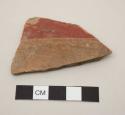 Ceramic, body sherd, Red-on-Natural Painted Ware, Vases with everted rims and incised geometric motifs
