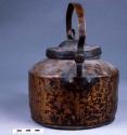 Copper kettle, brass base. Hand-hammered.