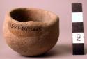 Semi-spherical water worn hollow pottery vessel leg