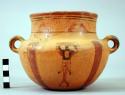 Yojoa polychrome pottery jar, dimpled base - Bold Animalistic Type (restored)