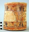 Ulua polychrome cylindrical pottery vase. Mayoid style.