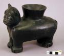 Black scupltured pottery puma figure