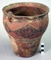 Polychrome pottery vessel- kero