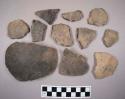 Sherds and 1 flint