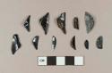 11 microlithic obsidian blades
