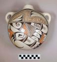 Polychrome-on-off white Canteen:  stylized parrot motif