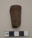 Ceramic pipe bowl fragment, alternating bands of parallel incised lines and of punctuations