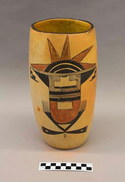 Polychrome cylindrical Vase:  geometric moif