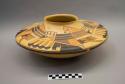 Polychrome-on-buff Olla:  geometric and feather motif