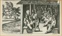 Copy of drawing of "The Indians in their Robes in Council and smoking tobacco," Smoking tobacco in Darien after Wafer, 1903