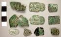 361 fragments of carved jade plaque - very thin