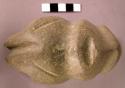 Polished stone (basalt?) figure, Mezcala-type.  Plano-convex 6" h.
