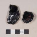 Chipped stone, obsidian uniface fragments