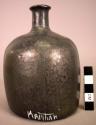 Plain ceramic black glazed vase with narrow neck