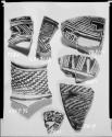 Photograph and negative of painted ceramics from the Jeddito Expedition, page 92