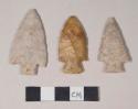 Chipped stone, projectile points, corner-notched; chipped stone, projectile point, stemmed