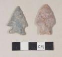 Chipped stone, projectile point, stemmed; chipped stone, projectile point, corner notched
