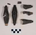 Casts of animal head-shaped object, likely atlatl weight