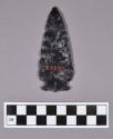 Obsidian projectile point, corner-notched