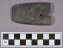 Ground stone, gorget fragment, two perforations