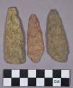 Chipped stone, bifaces, perforators, and projectile points, lanceolate and stemmed