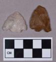 Chipped stone, projectile points, basal-notched, jasper and quartz