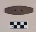 Ground stone, ovate gorget, two perforations, one partial perforation