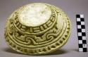 Plaster mould of incised interior of maya dish - dish may have been mould for im