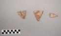 Earthenware vessel body sherds. Polychrome painted exterior.