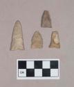 Chipped stone, projectile points, triangular and lanceolate
