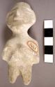 CAST, moulded and incised human figure, buff, abraided