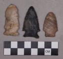 Chipped stone, projectile points, stemmed, side-notched, corner-notched, and bifurcate base