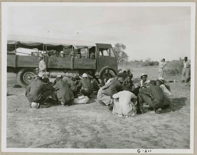 Groups from the WNLA (Witwatersrand Native Labor Association) convoy