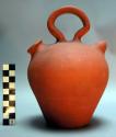 Jar, pottery; Minaiture water jar; red slip, modern