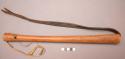Cheyenne quirt. Wood handle with 2 leather thongs