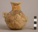 High necked shouldered pottery jar of Rio Negro geometric polychrome
