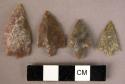 4 flint arrowheads