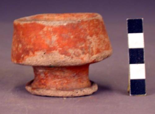Red pottery bowl, annular base