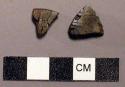 2 iron pyrites mirror fragments
