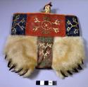 Woman's skin pouch; seal flippers and mosaic decoration