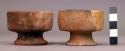 2 miniature pottery vessels