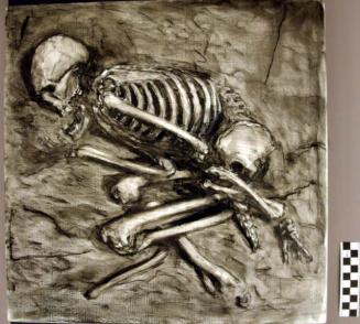 Drawing, Untitled (unearthed skeleton)