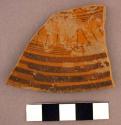 1 of 4 fine painted Aztec pottery plate rimsherds
